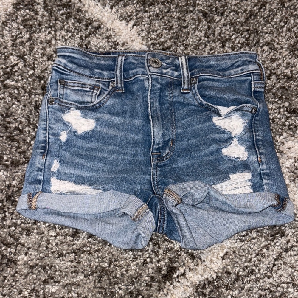 American Eagle Outfitters Distressed Blue Jean Shorts